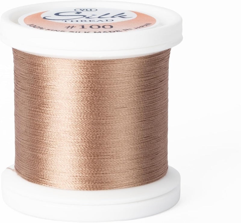 YLI Threads Silk Thread – 100 wt Fine Japanese Silk for Appliqué, EPP, and Quilting - Light Sand - Image 1